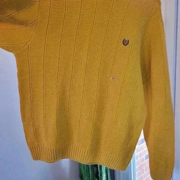 NWOT Chaps Dark Mustard Yellow Cable Knit Heavyweight Sweater, Size XL - Picture 5 of 9